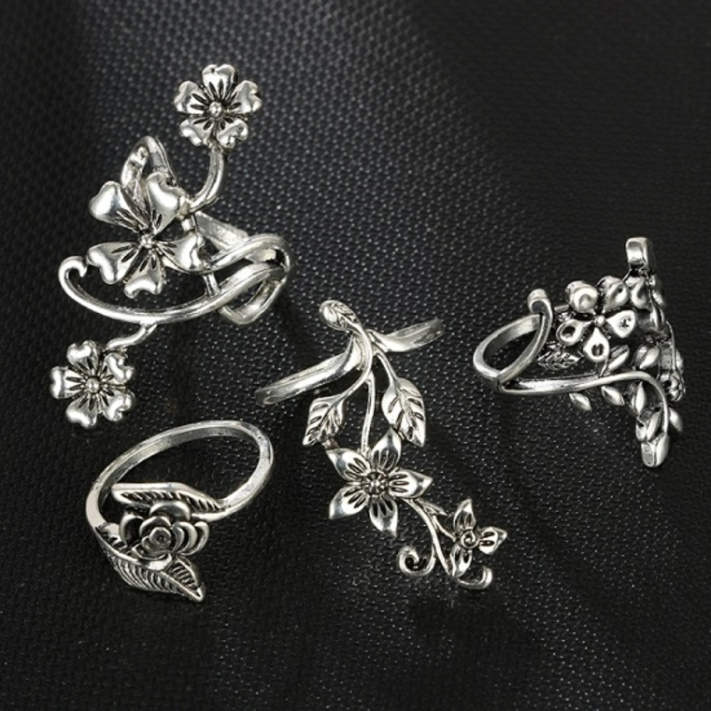 New Ancient Barbie Girl Silver Flower 4 PCs Set - Picture 3 of 5